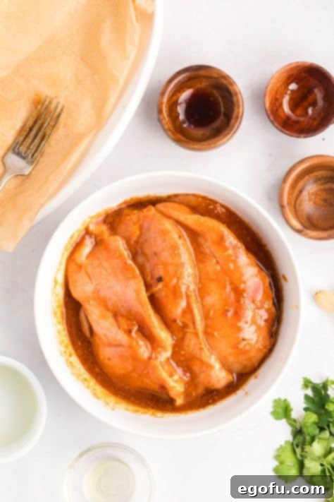 Zesty Fiesta Lime Chicken 7 Chicken in marinde in a bowl.