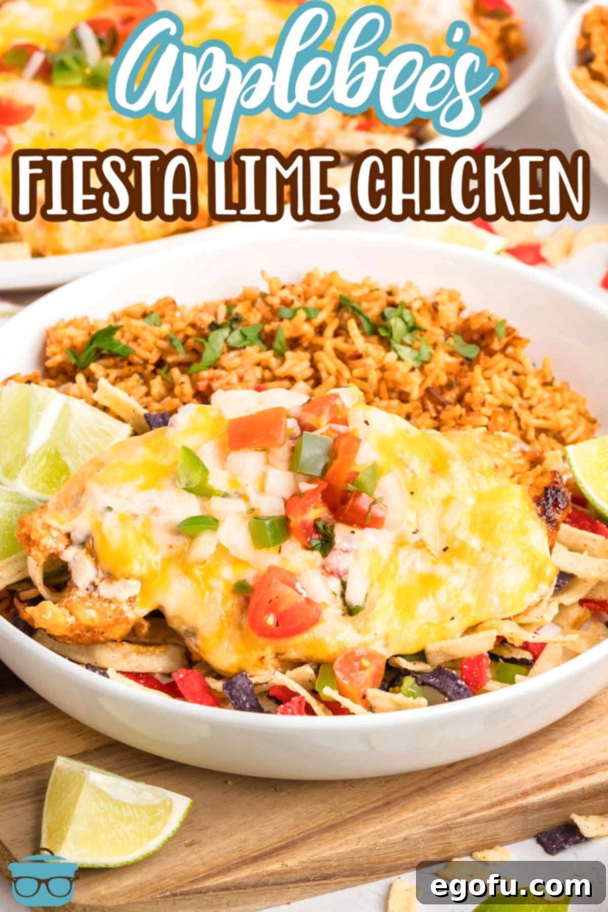 Zesty Fiesta Lime Chicken 3 An Applebee's Fiesta Lime Chicken on a big white serving plate.