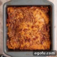 Spiced Autumn Pumpkin Bake 9 Looking down on a Pumpkin Cobbler still in the baking pan.