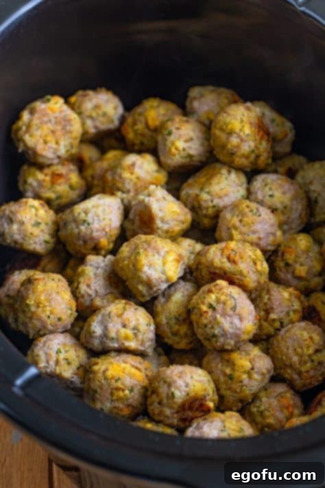 Baked meatballs in a Crock pot.