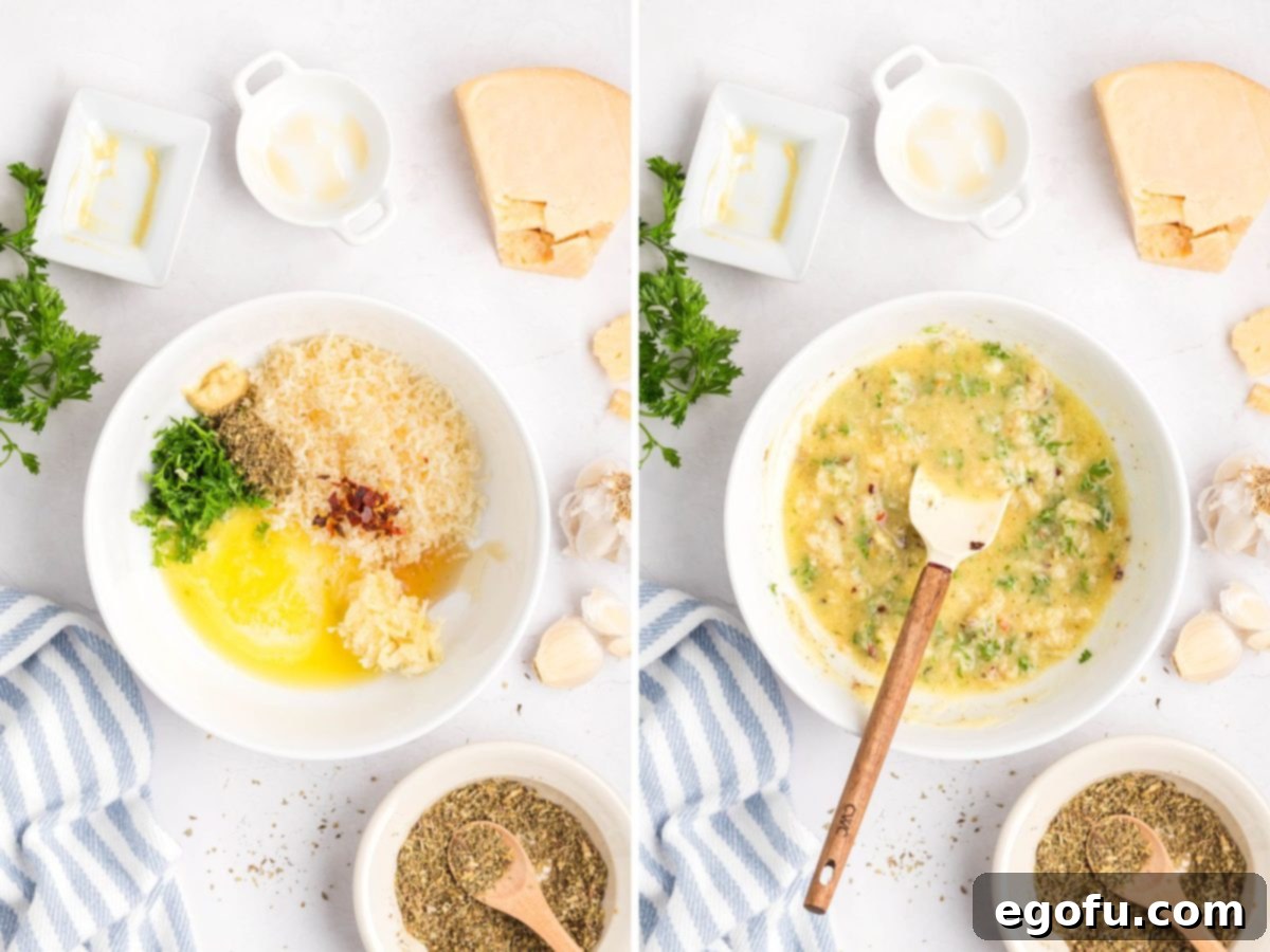 Garlic Parmesan Crusted Chicken 5 Making the garlic Parmesan sauce