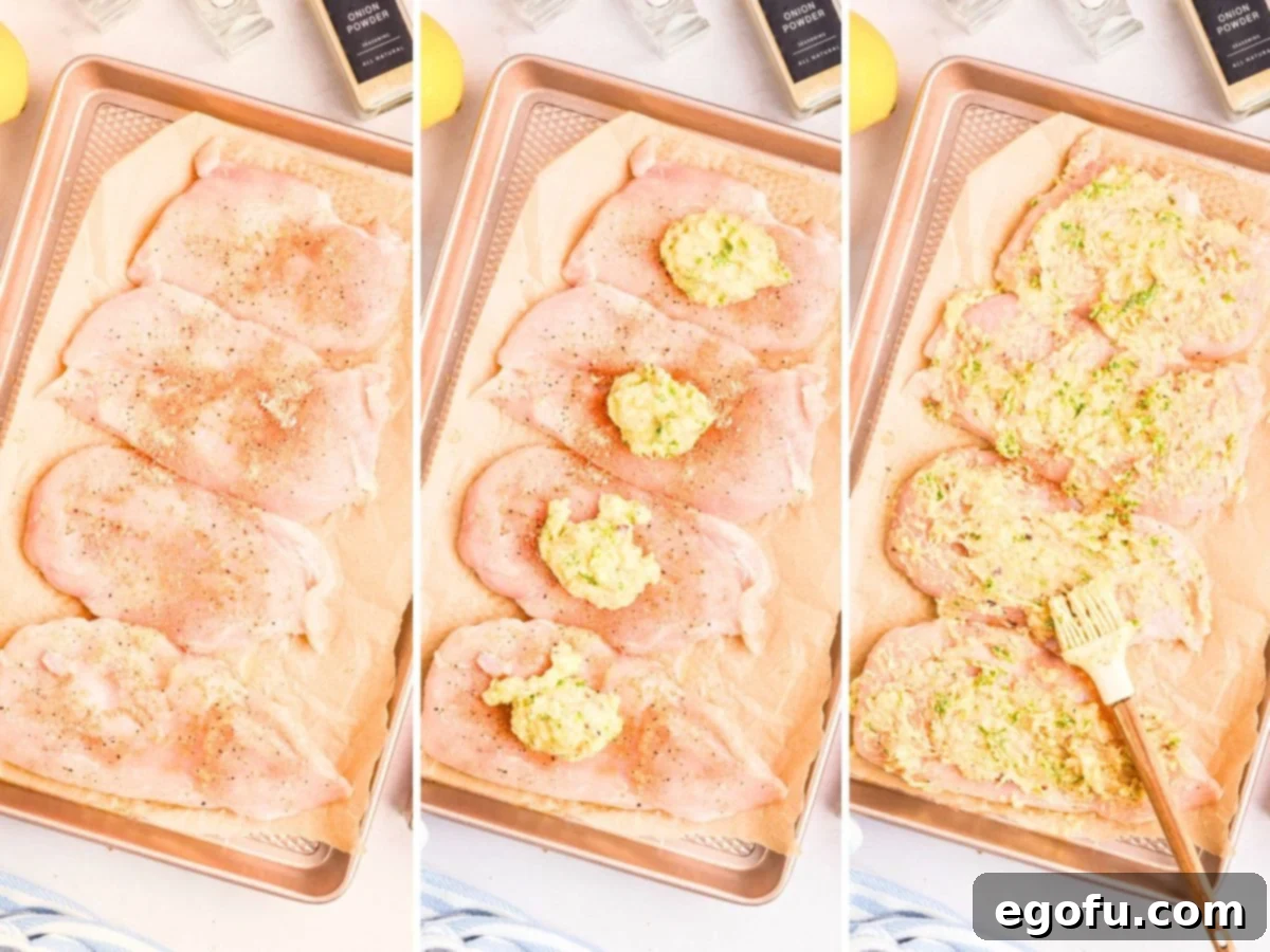 Garlic Parmesan Crusted Chicken 6 Seasoning the chicken