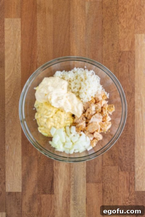 chicken and rice casserole ingredients in a bowl.