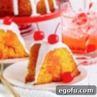 Close up looking at a piece of Shirley Temple Cake.