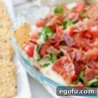 Closeup, Bacon Lettuce Tomato Dip