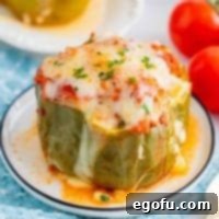 closeup photo of a stuffed pepper