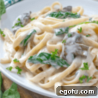 Creamy Garlic Parmesan Fettuccine Alfredo 11 Creamy Garlic Parmesan Mushroom Spinach Fettuccine Alfredo