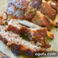 Easy Pork Ribs with seasoning rub and mop sauce