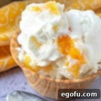 Easy No-Churn Peach Ice Cream