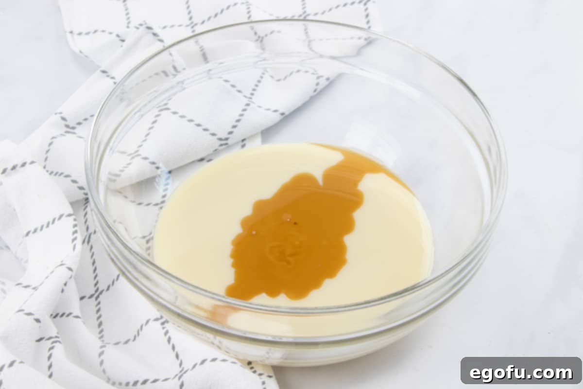 sweetened condensed milk mixed with vanilla extract