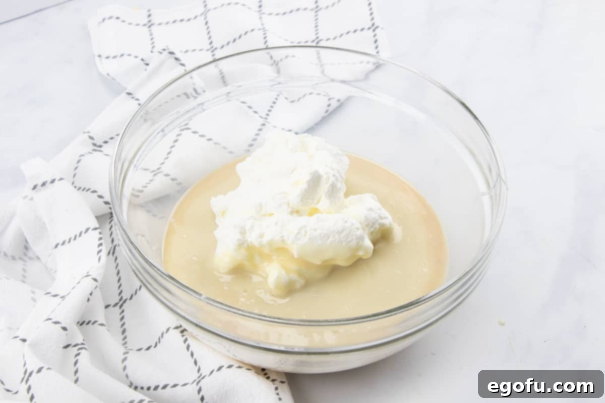 whipped cream mixed with sweetened condensed milk