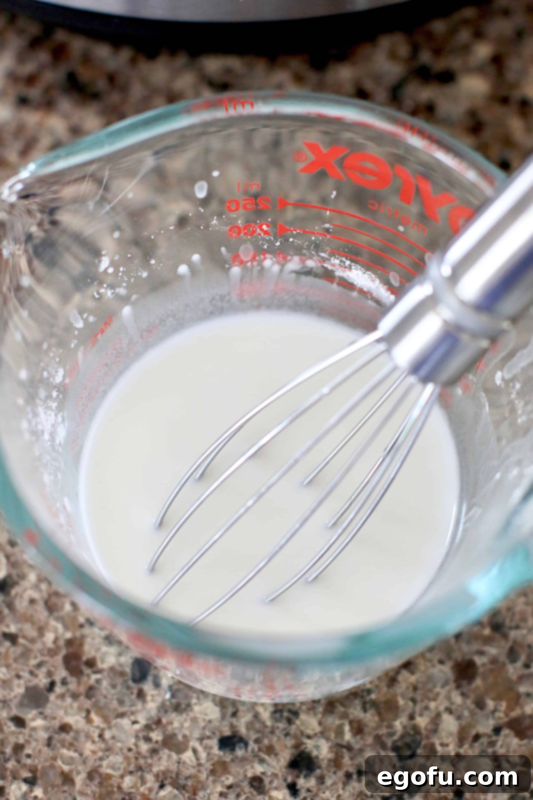 cornstarch slurry to thicken gravy.