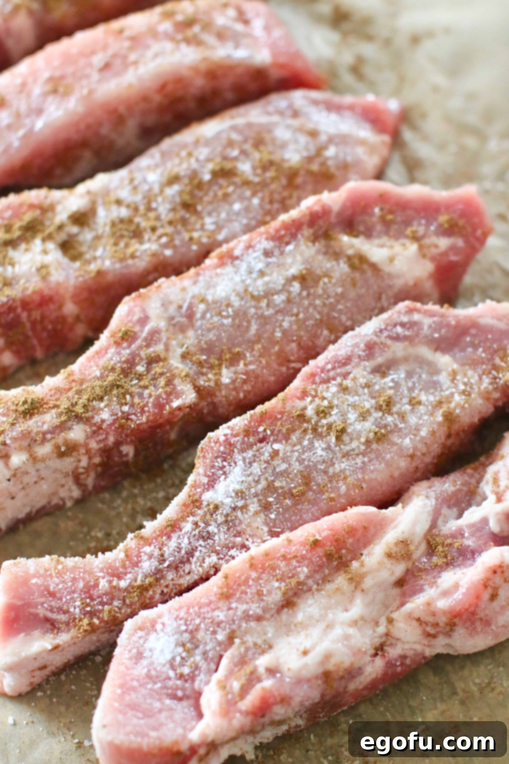 Instant Pot Tender Korean BBQ Country Ribs 5 country style ribs seasoned with salt and Chinese five spice seasoning.