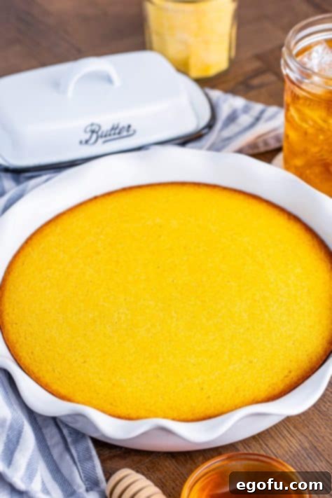 A whole baked Sweet Cornbread.