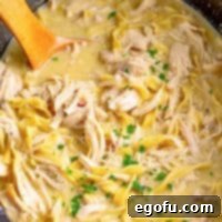 Crock Pot Chicken and Noodles recipe thumbnail.