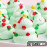 Adorable and Easy Meringue Christmas Trees recipe