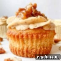 Homemade Pecan Pie cupcake with Pecan Frosting