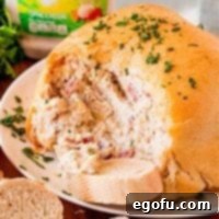 Close up of Crack Chicken Ball on plate with bread and chicken showing thumbnail image