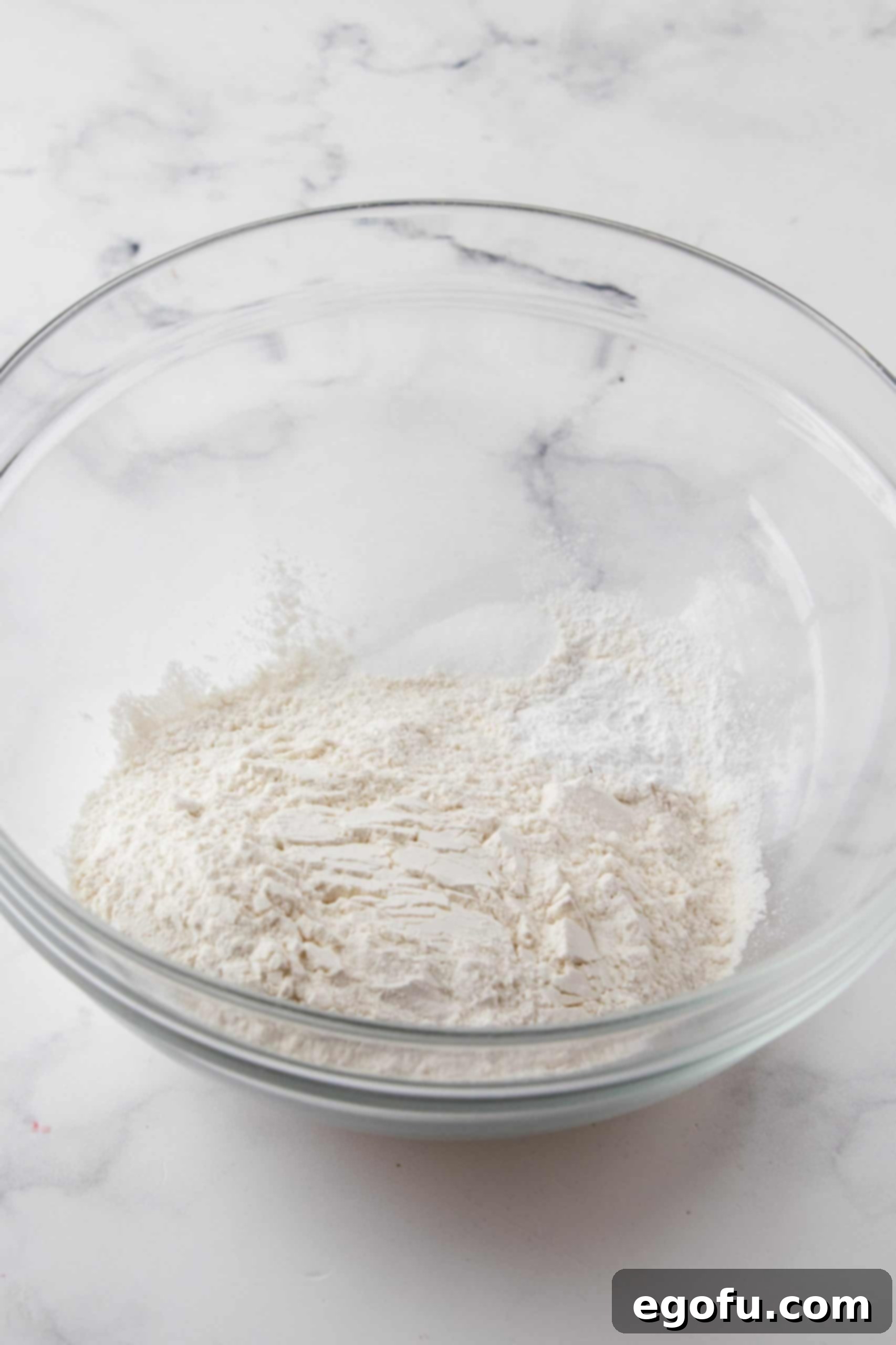 Crimson Raspberry Flip Cake 9 Flour, baking powder and salt in bowl.