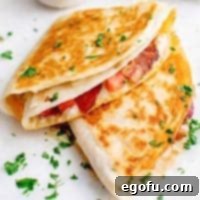 Thumbnail image of two BLT Quesadillas stacked on top of one another