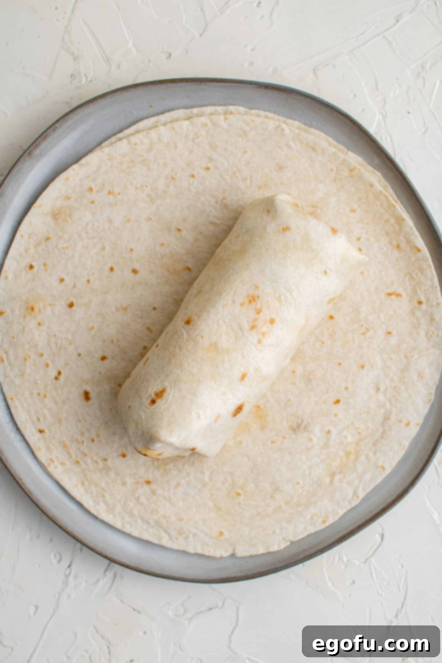 Rolled up Buffalo Chicken Wrap.