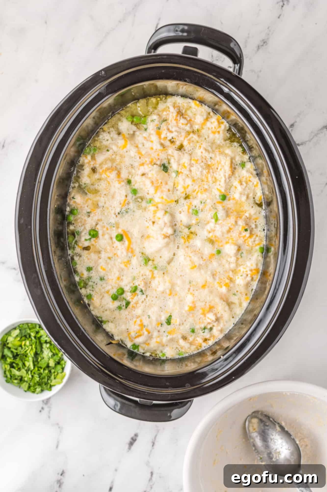 Dumplings covering crock pot