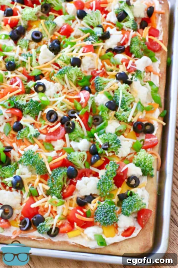 Vegetable Pizza, fully done in a baking pan