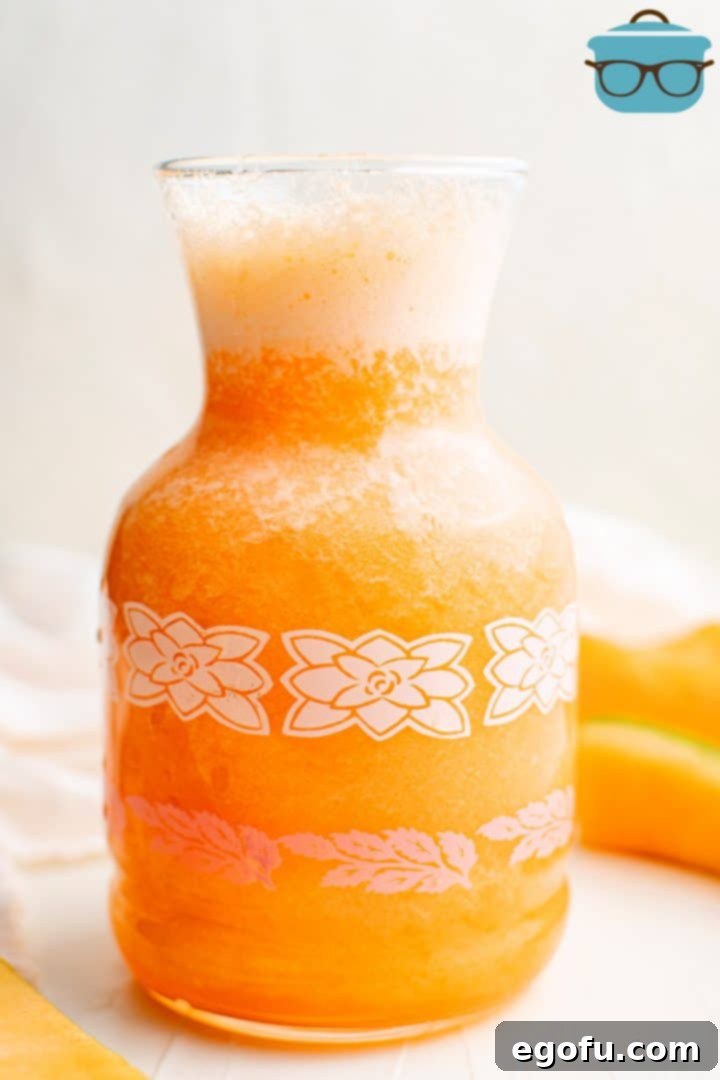 Melon Breeze 8 Agua de Melon in a decorative clear pitcher