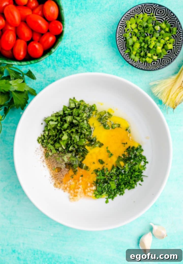 Vinaigrette ingredients in a bowl