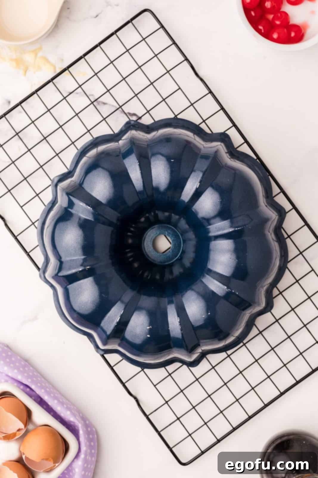 Sunshine Pineapple Bundt Cake 17 The Pineapple Upside Down Bundt Cake carefully inverted onto a wire rack, revealing its beautiful caramelized fruit topping.