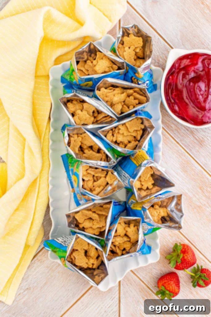 The Wandering Strawberry Cheesecake 7 Bags of Teddy Grahams open