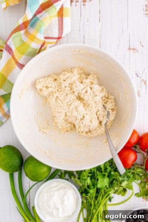 Water added to dry mixture formed into dough.