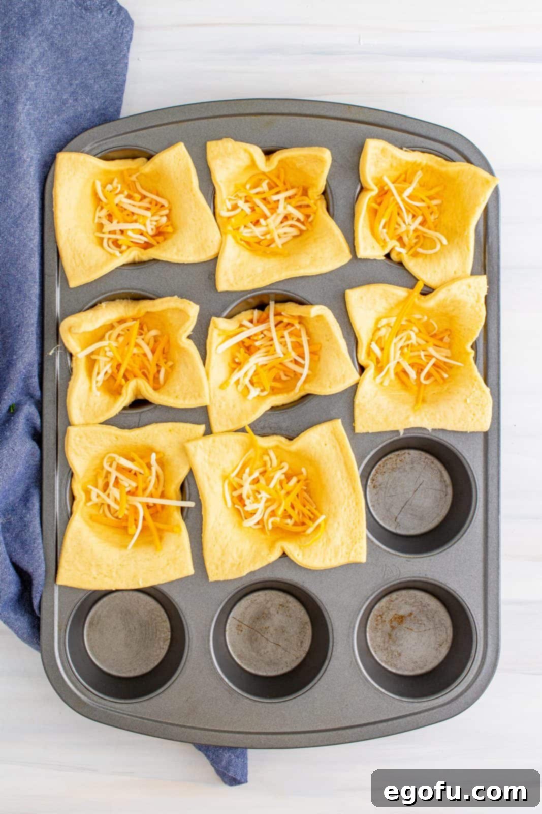 Smoky BBQ Chicken Pizza Bites 9 Cheese added to bottom of dough.