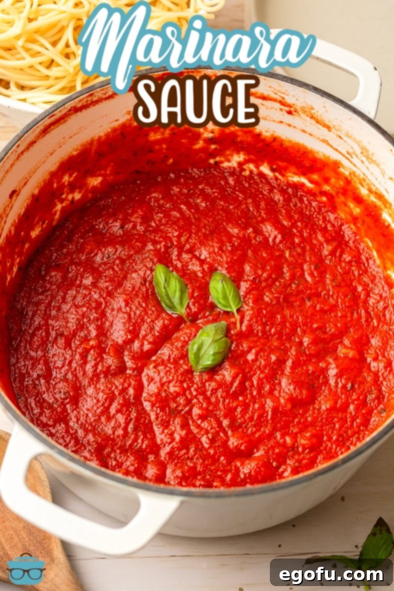 A large stockpot full of Homemade Marinara sauce. 