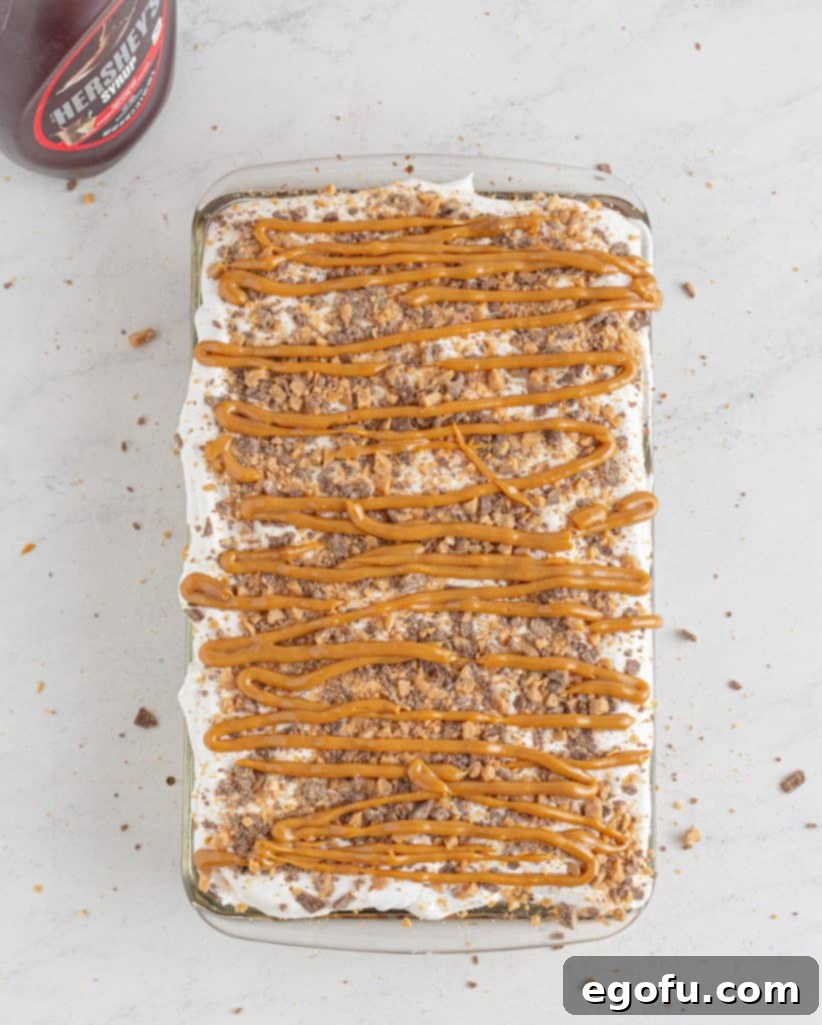 Pure Ecstasy Dessert 10 Dulce de leche drizzled over heath bits.