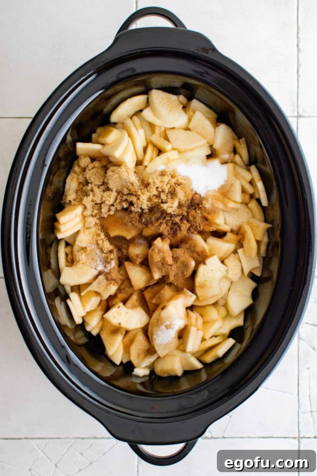 All ingredients added to slow cooker.