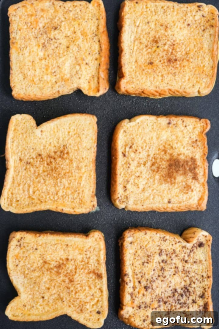 Bread placed on prepared skillet.