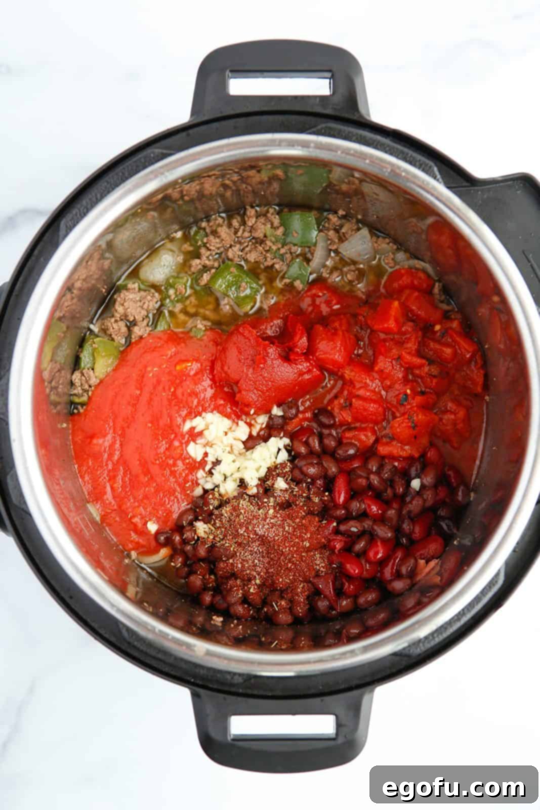 All ingredients in instant pot.
