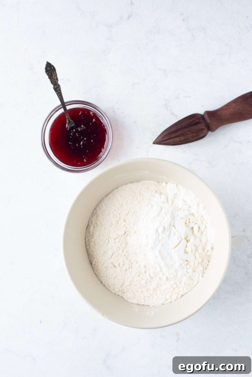 Dry ingredients mixed together in bowl.