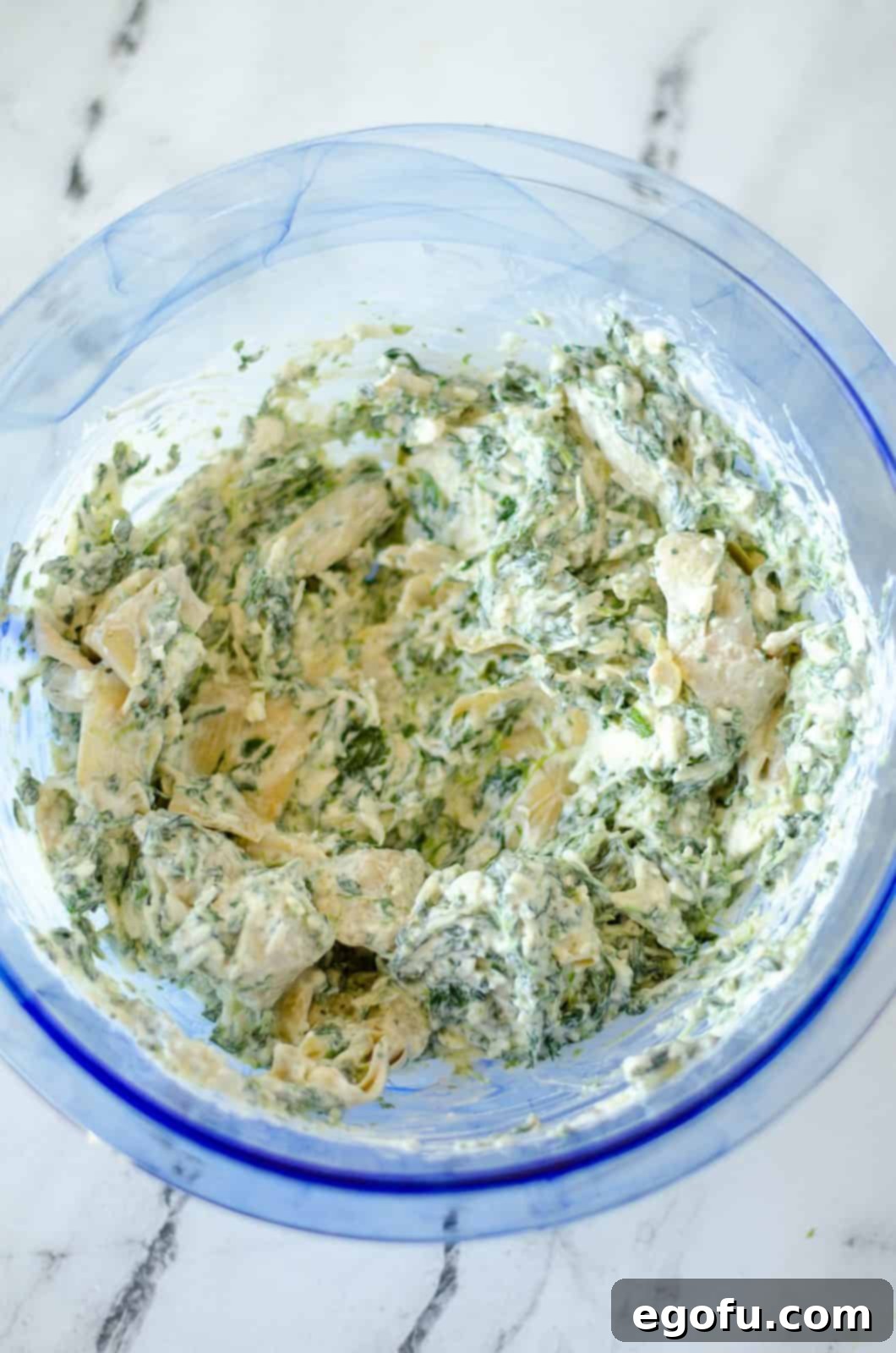 Remaining ingredients mixed together in bowl.