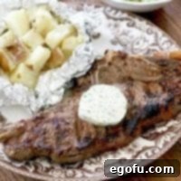 Grilled Steaks with compound butter