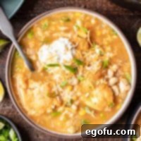 White Chicken Chili with Cornbread Dumplings recipe thumbnail.