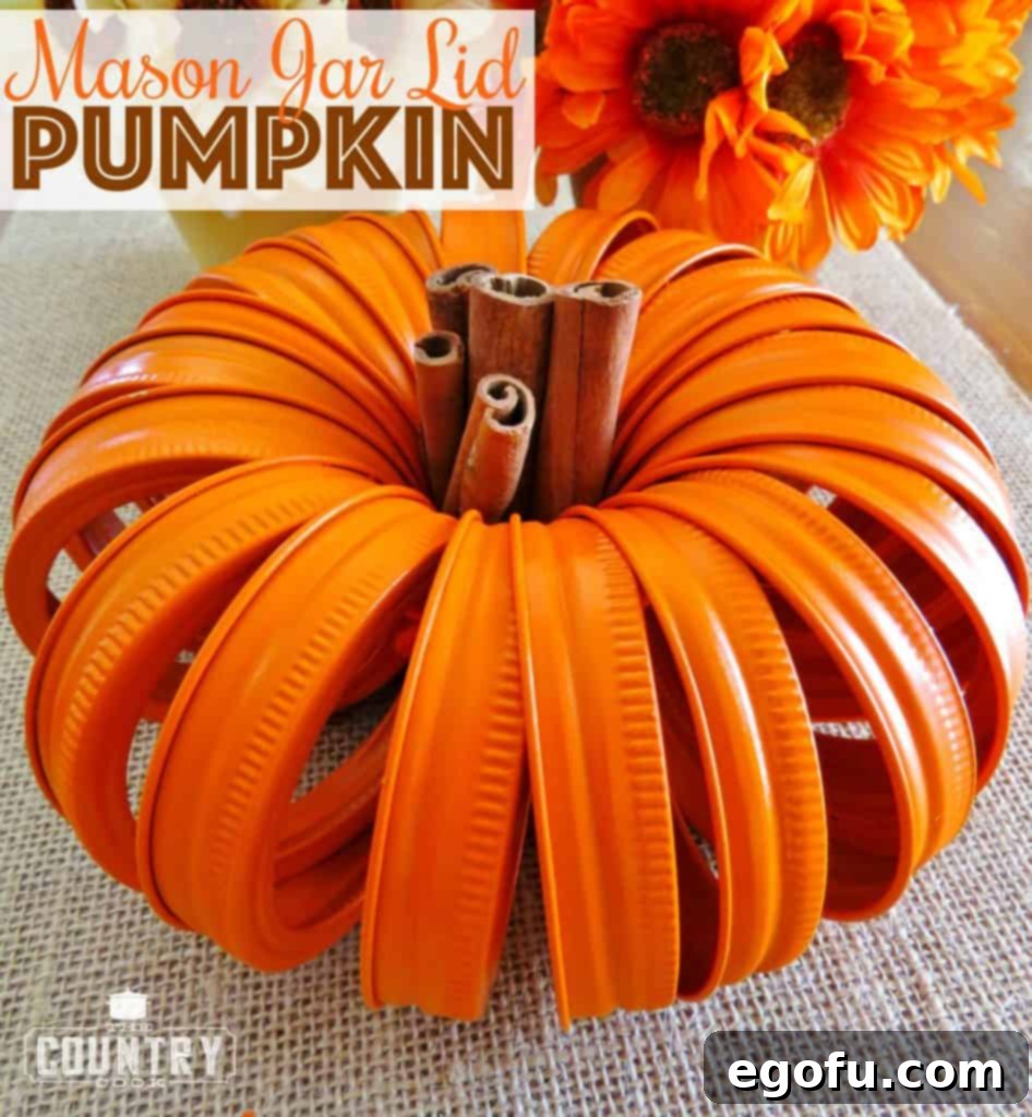 Autumn Jar Lid Pumpkins 3 finished mason jar lid pumpkin craft displayed for fall