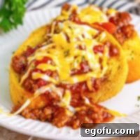 Close up looking at an open faced Texas Toast Sloppy Joe.