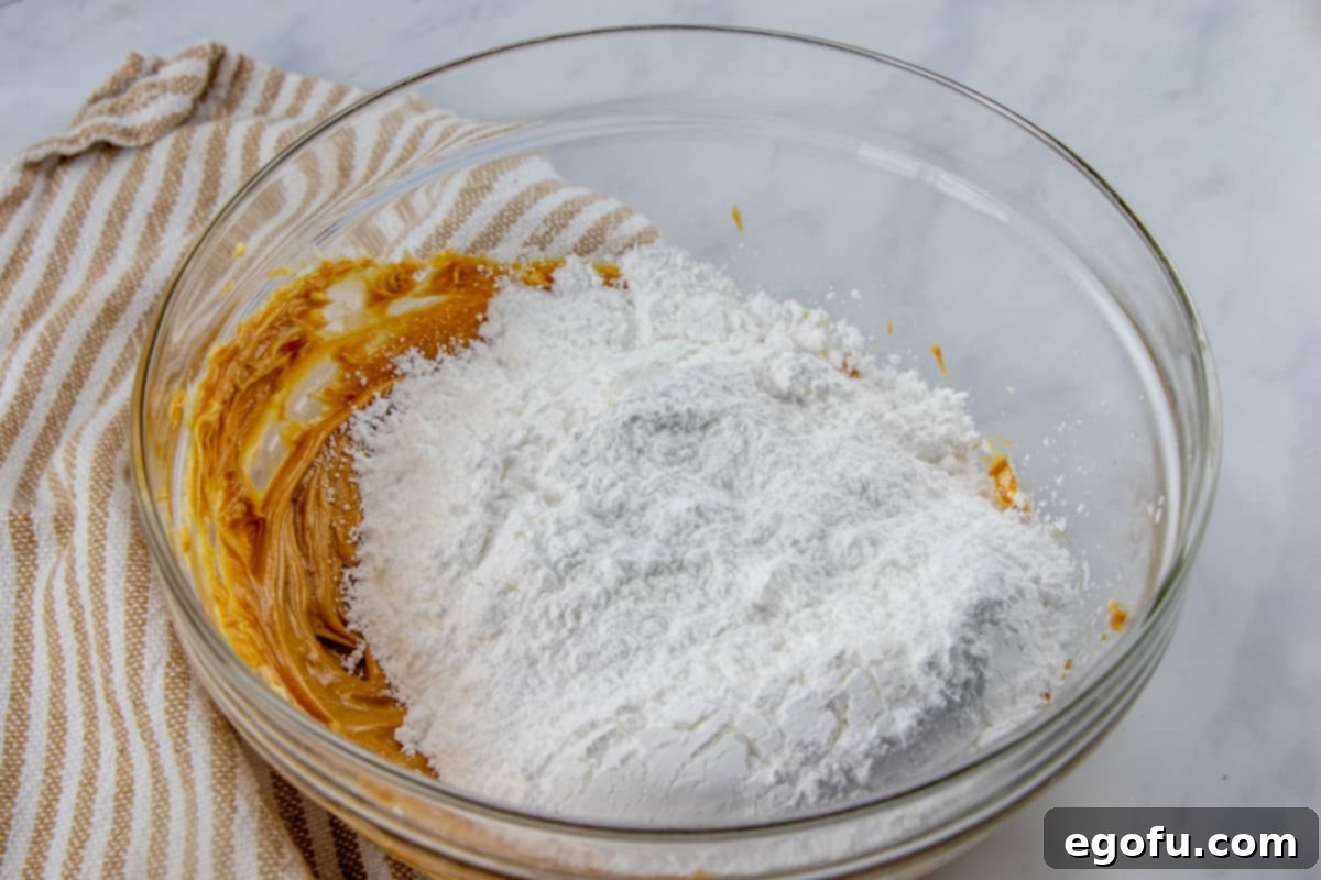 powdered sugar added to peanut butter and margarine.