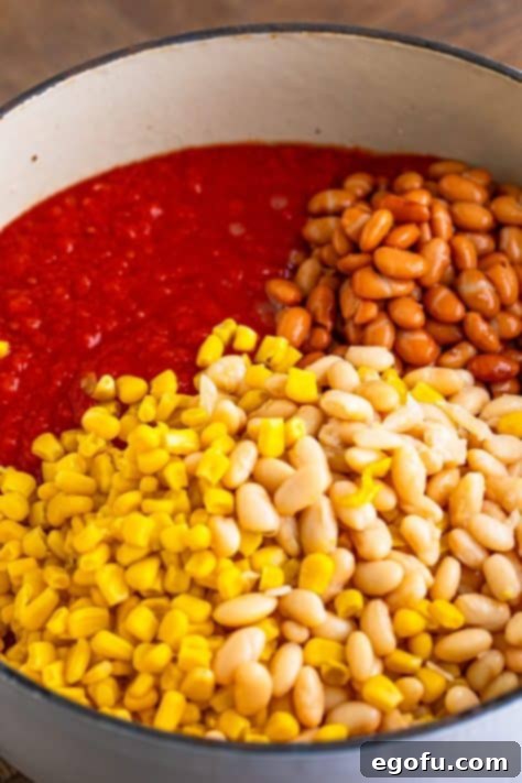 A pot with everything but the potatoes for stew.