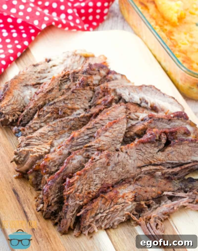 Slow Cooker Beef Brisket with homemade BBQ sauce recipe in a crock pot