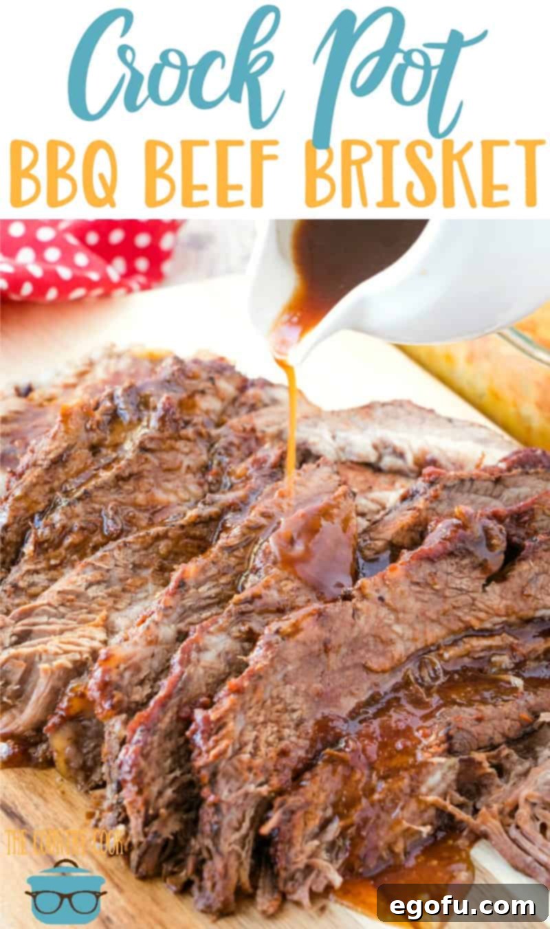 Crock Pot BBQ Beef recipe from The Country Cook - made with homemade BBQ sauce and seasoning rub on a serving platter