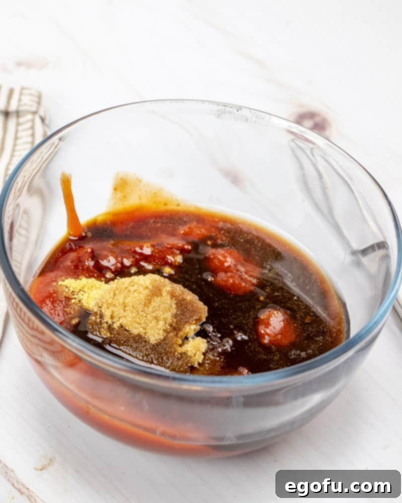 homemade barbecue sauce ingredients in a bowl