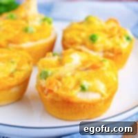 Close up looking at some Mini Chicken Pot Pies.